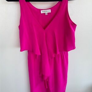 Amanda Uprichard Fuchsia V-Neck Top